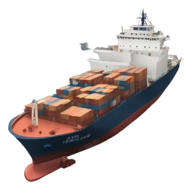 a harbor with ship and cargo, use the emoji style to make it easy but strongly describe the scene sticker