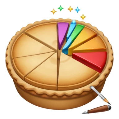 ios style emoji for report consisting bar and pie charts with sparkle around the report sticker