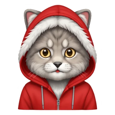 manul in a red hoodie sticker