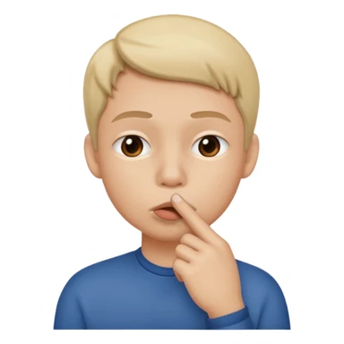 Silent face, shushing middle of face sticker