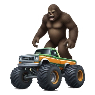 Bigfoot driving a monster truck sticker