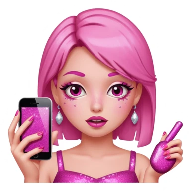 glitter pink girl naughty selfie sticker