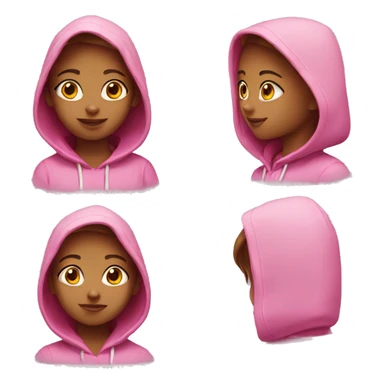Pink girl wearing pink hoodie sticker