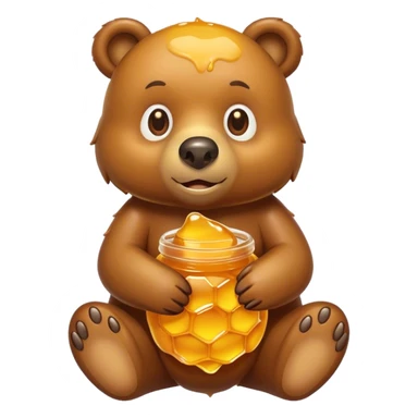 Bear covered in honey sticker