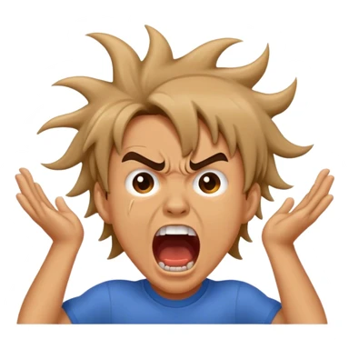 Boy screaming ripping his hair out  sticker
