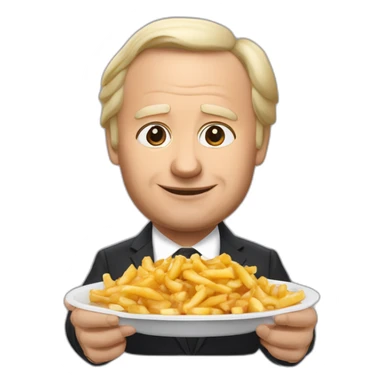 le président poutine qui mange une poutine avec macron sticker
