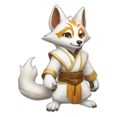 White Vulpera monk world of warcraft sticker