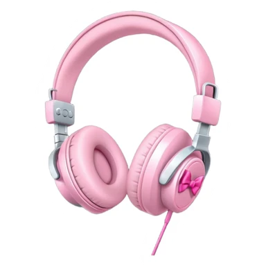 Headphones with cute pink bow  sticker