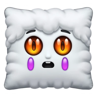 a pillow with dark aura coming out of it  without face ] sticker