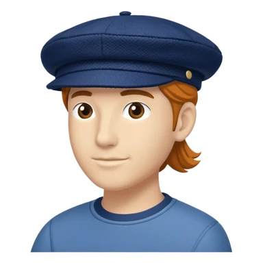 a floating Navy blue Brixton fiddler cap hat sticker