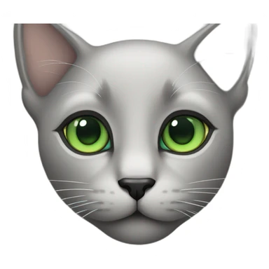 Total black cat with green eyes sticker
