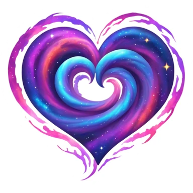 Galaxy heart sticker