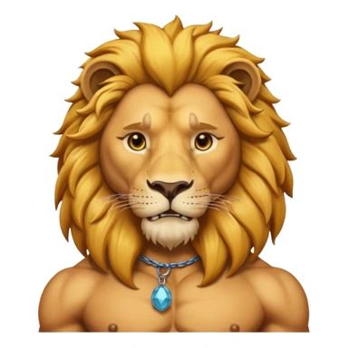 lion with a human neck sticker