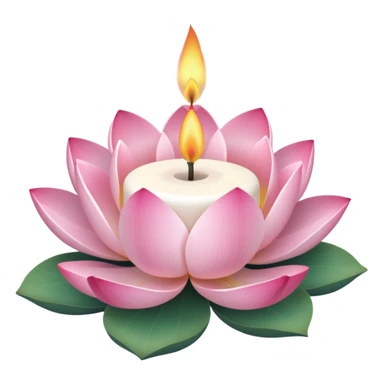 a lotus flower, next to a candle symbolizing a spa sticker