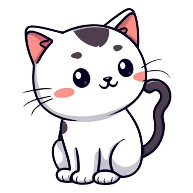 cute playful cat sticker
