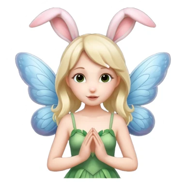 a fairy with wings and with bunny ears, whole body sticker