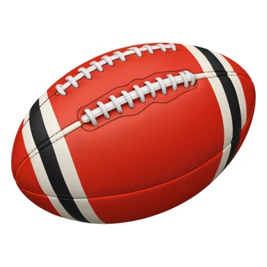 australian rules football ball with equal sized horizontal red, white, black stripes sticker