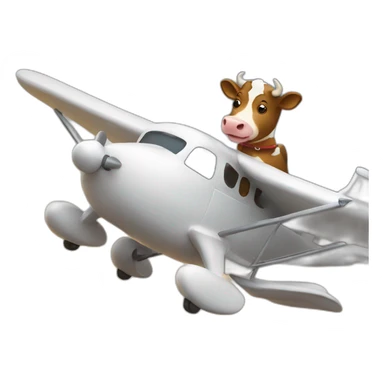 Cow Piloting an airplane sticker
