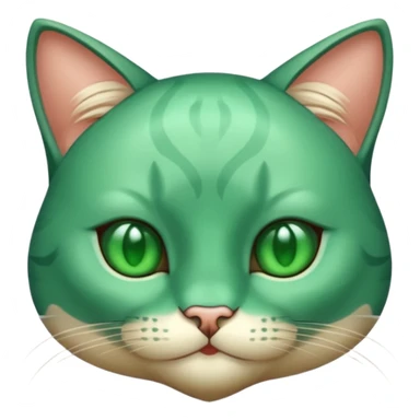 Emerald cat with face  sticker