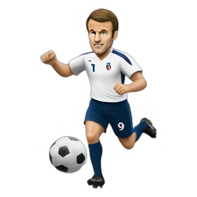 Emmanuel Macron play football sticker
