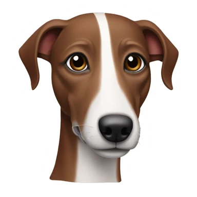 Red brown black striped whippet dog with white spots on face sticker