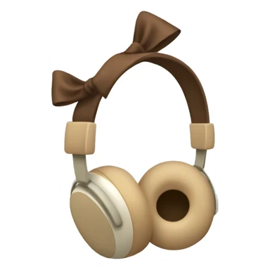 beige apple headphones with brown bows sticker