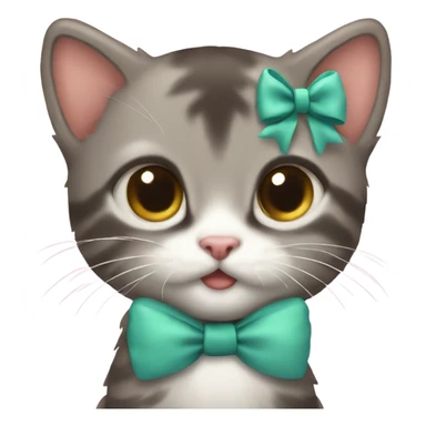 kitten with bow sticker