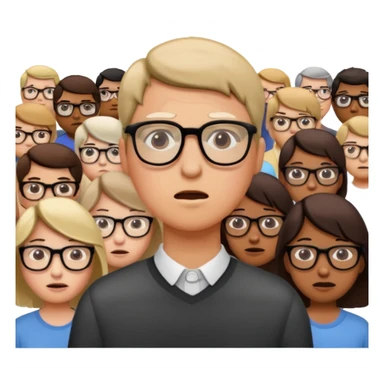 a person feeling nervous in a crowd sticker