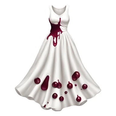 white dress with wine spilt all over it sticker