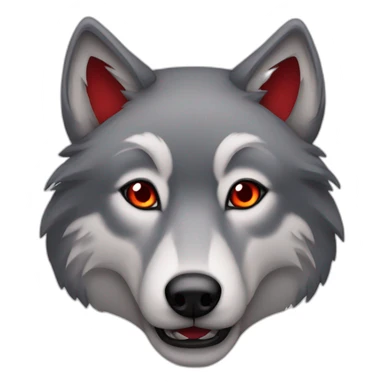 Grey wolf red eyes  sticker