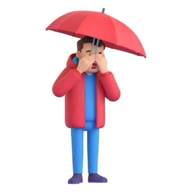 sneezing man under the rain sticker