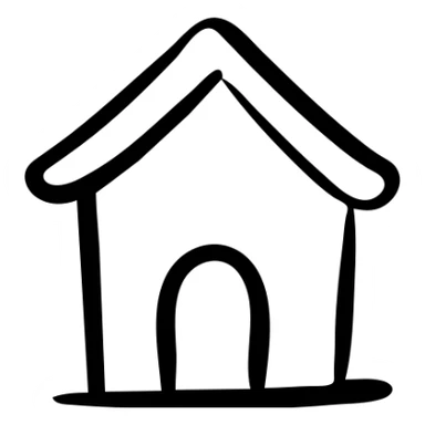 Simple house with a roof and door sticker