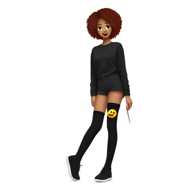 Black over knee socks sticker