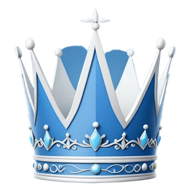 blue blueprint plan, side view, with white line drawing of a crown sticker