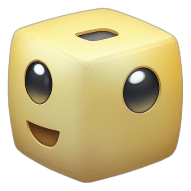 Cube shaped baby robot sticker