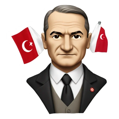 Ataturk and the Turkish flag sticker