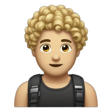 tech bro curly black hair chubby face sticker
