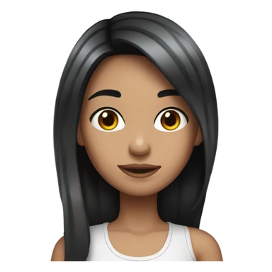 girl with black hair with white/grey hair streaks in fr sticker