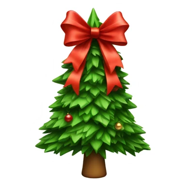 Christmas tree with red bow sticker