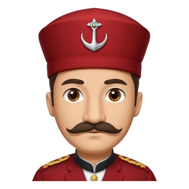 I want an emoji of a turkish man with a mustache with him wearing the traditional red thing on top of their head sticker