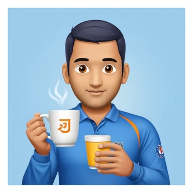 Dhoni catching a cup sticker