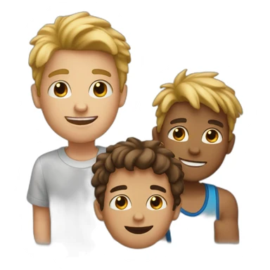 2 boy with friends sticker