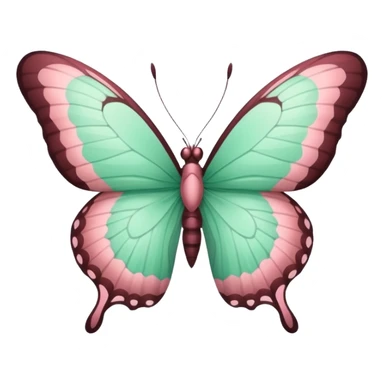 Beautiful mint green and warm dusty rose butterfly with detailed wings sticker