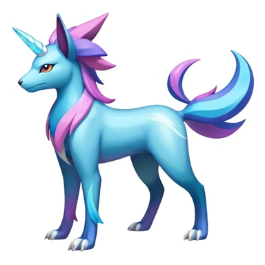 Shiny Colorful Iridescent Amaura-Cobalion-Suicune-fakemon (full body) sticker