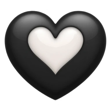 A half black heart and half white heart emoji sticker
