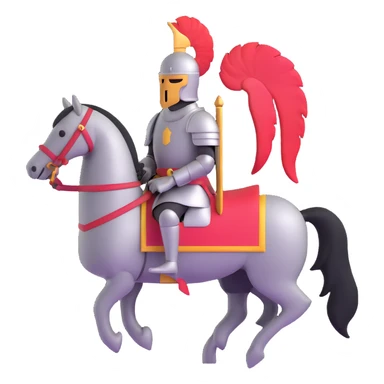 knight with a plume on helmet standing proudly sticker