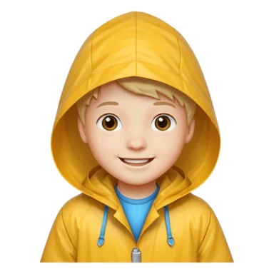 kid with raincoat sticker