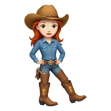 Redhead cowgirl sticker