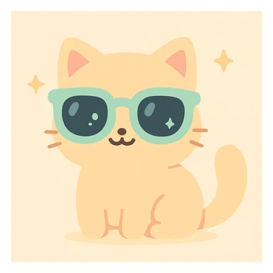 cat wearing sunglasses, cute and charming sticker