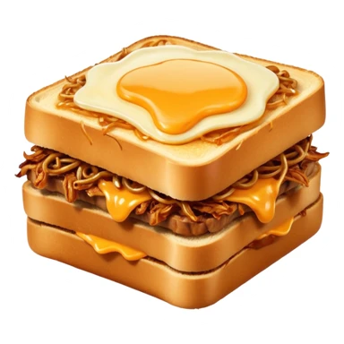 BBQ pulled pork melt on texas toast with crispy onions  sticker